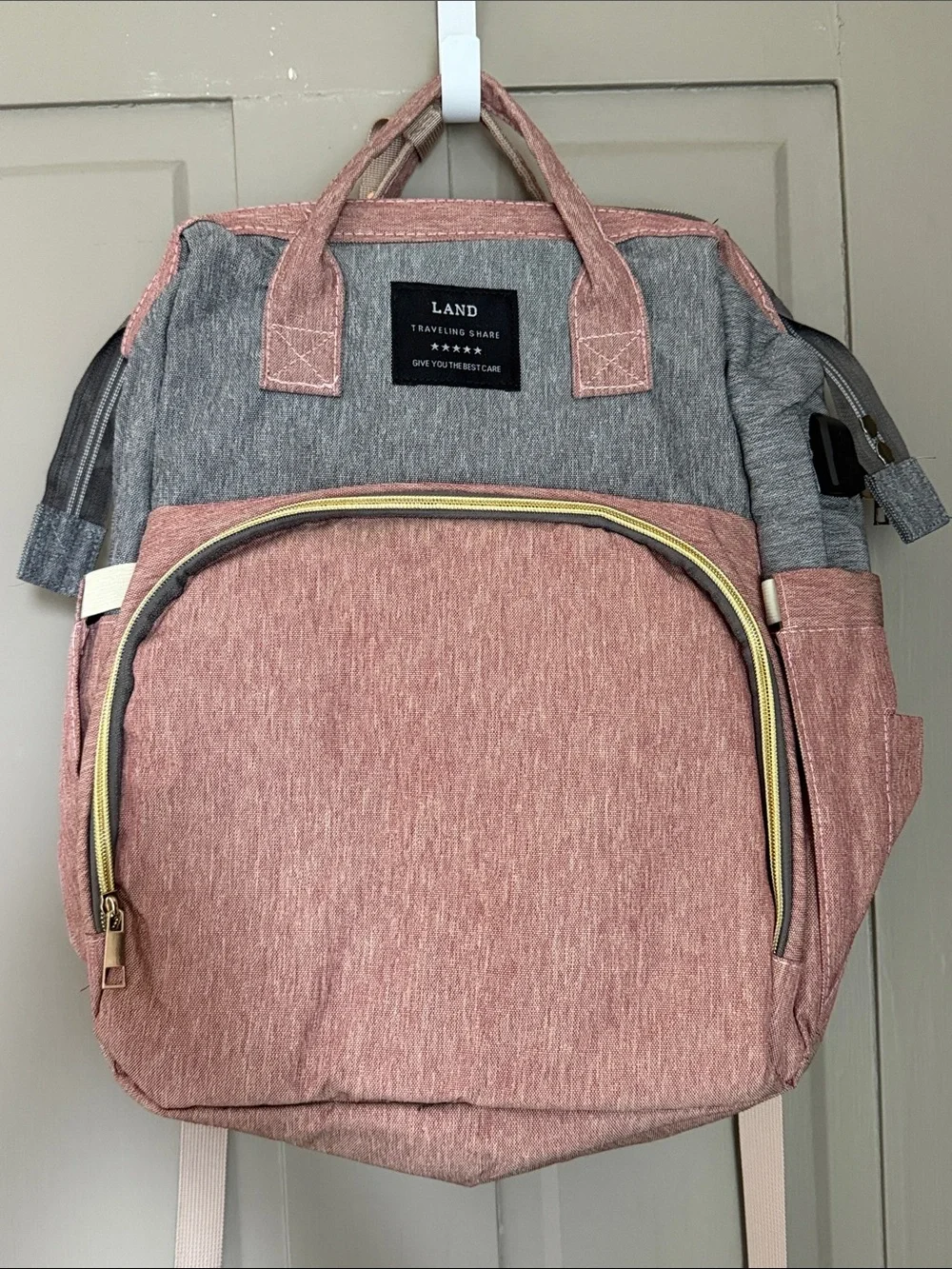 AND Pink & Gray Travel Backpack Tote
